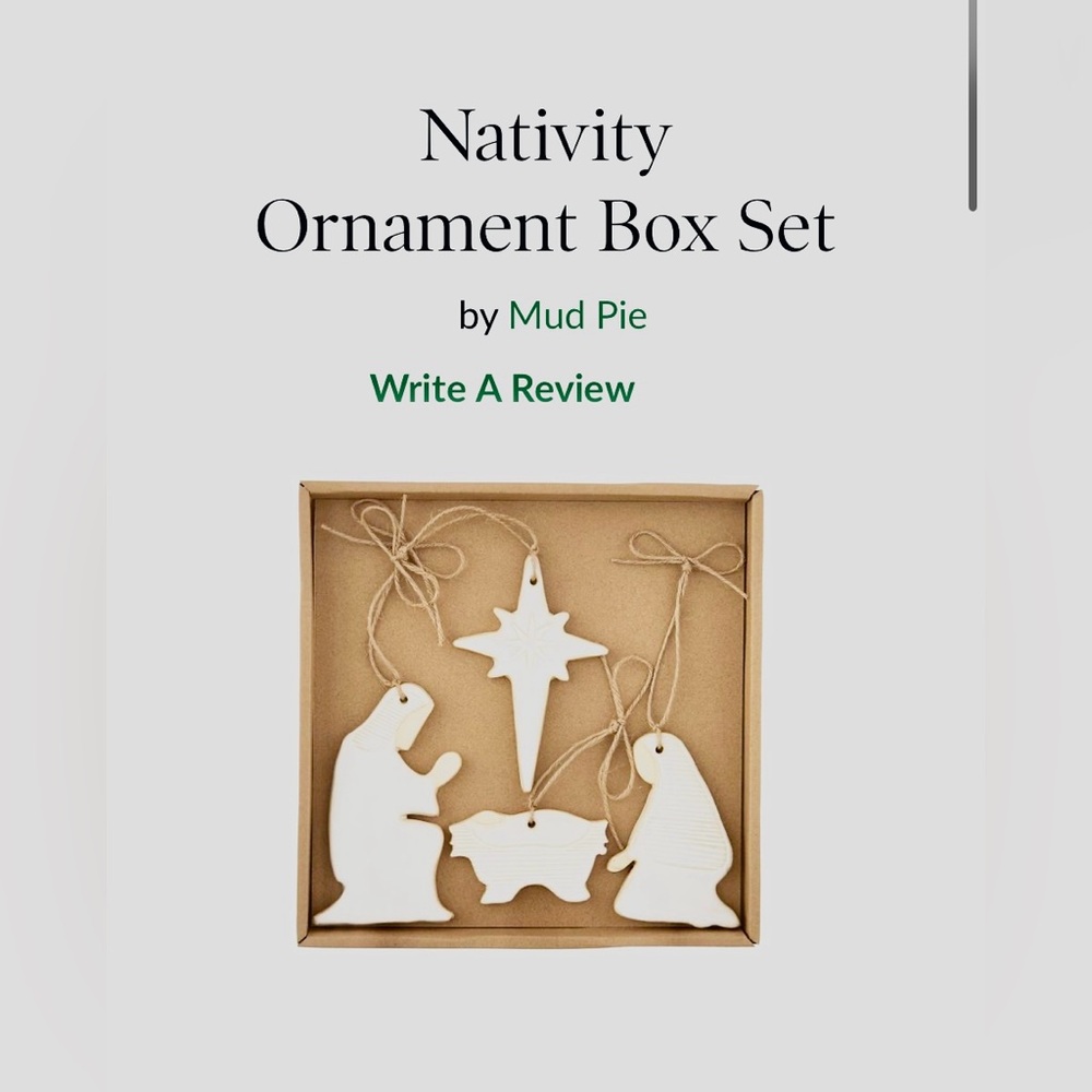 Mud Pie Cream Nativity Ornament Set - Picture 2 of 2